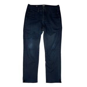 Curves 360 by NYDJ Shape Jeans Indigo Blue Straight Leg Size 10 Side Slit Hem